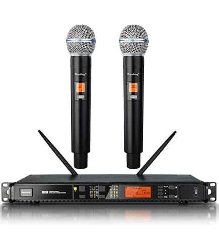 Depusheng UHF ワイヤレスマイクシステム 2本組 Amazon.com: Depusheng